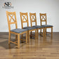Set of 4 Natural Oak Dining Chairs, Cross Back Range From Oak Furnitureland RRP £200 Each