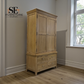 Whitewash Finish Solid Oak & Quality Oak Veneer Double Larder, Inglesham Range RRP £1699