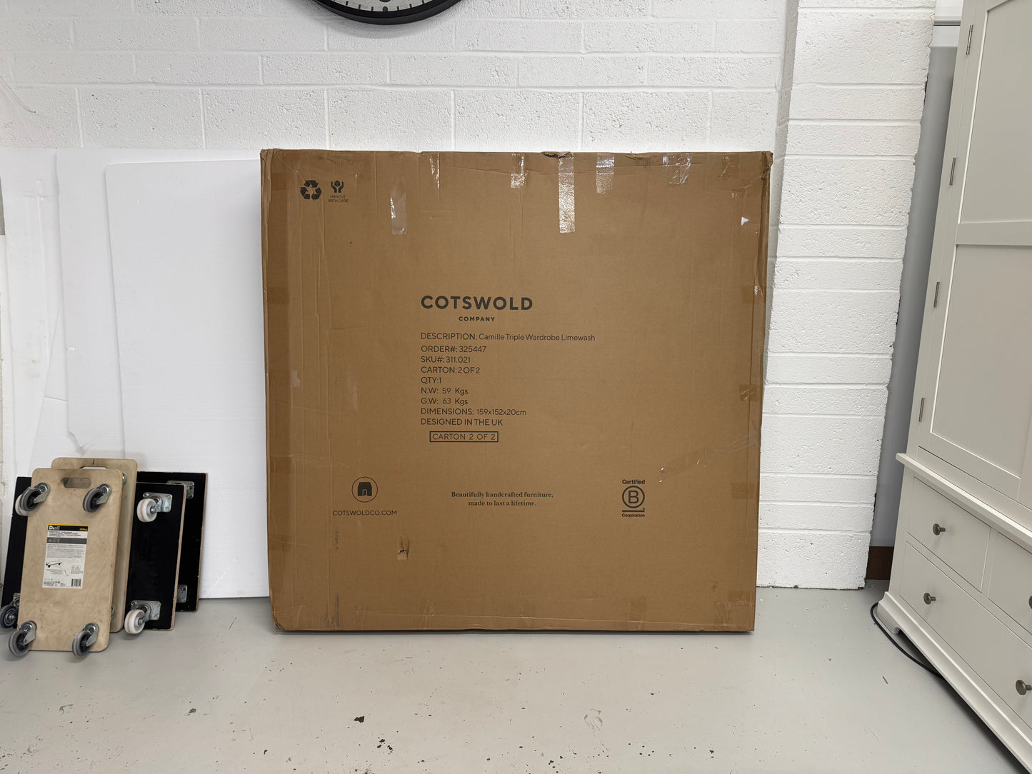 Solid Oak Triple Wardrobe with Limewash Finish, Camille Range RRP £1799