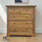 Natural Solid Oak 5 Drawer Chest, Brennan Range From Oak Furnitureland RRP £739