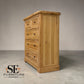 Natural Solid Oak 5 Drawer Chest, Brennan Range From Oak Furnitureland RRP £739