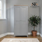 Oak Top & Solid Wood Frames 2 Door Hallway Cupboard, Chester Dove Grey Range RRP £999