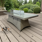 Moda Furnishings Premium Quality 8 Seater Large Rectangular Table with Gas Fire Pit, RRP £1299