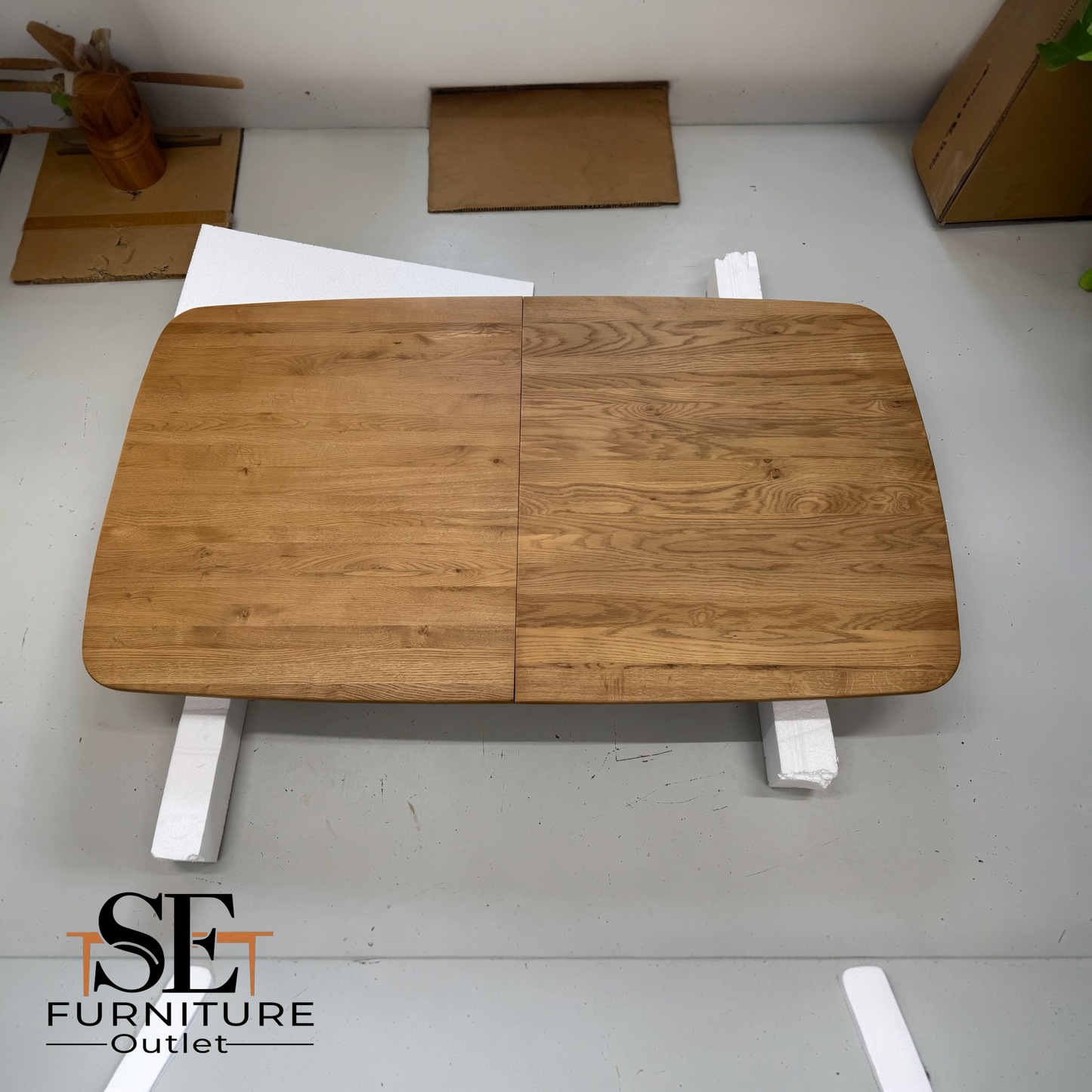 Natural Solid Oak Extending Dining Table, 6 to 10 Seater Bentley Range From Oak Furnitureland RRP £1079