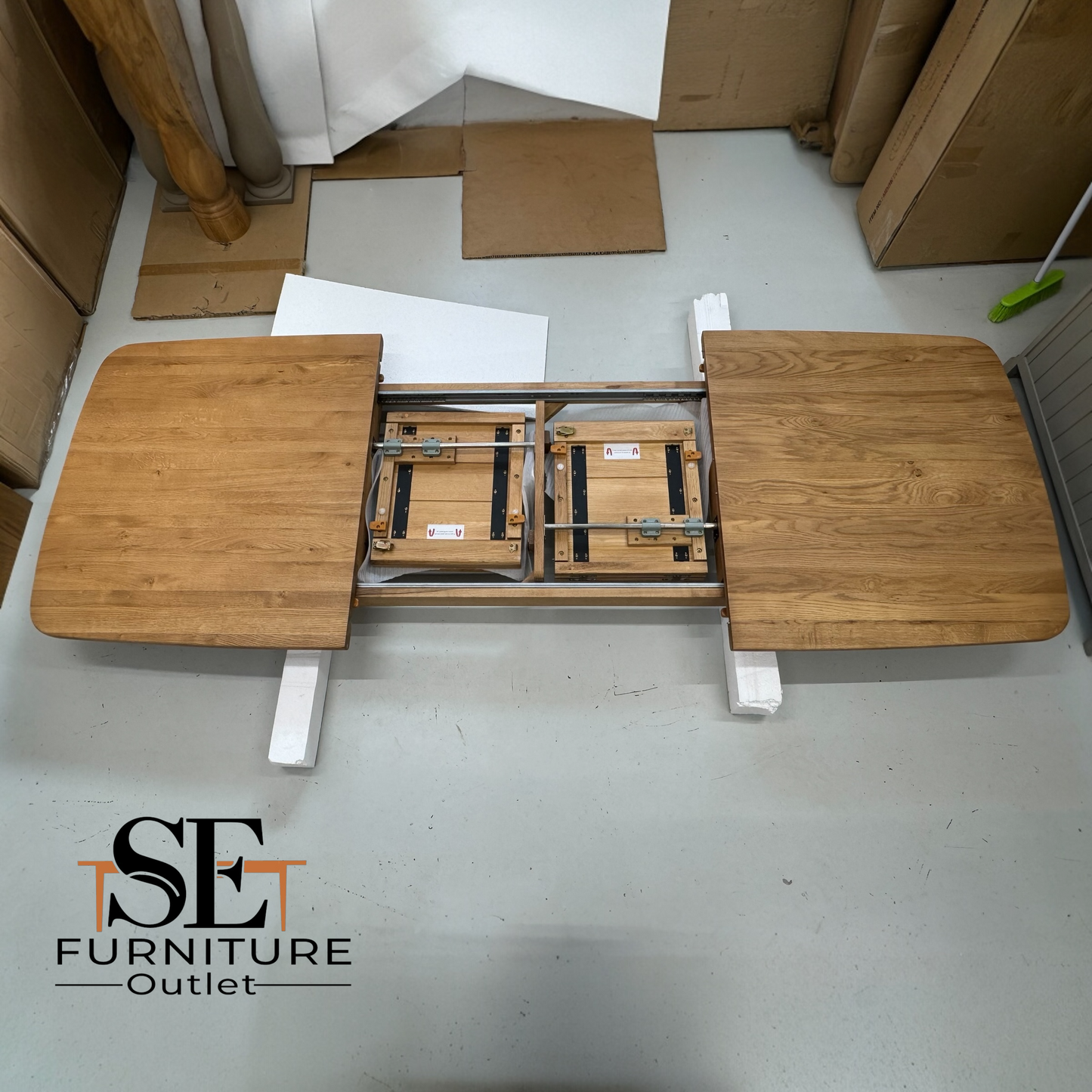 Natural Solid Oak Extending Dining Table, 6 to 10 Seater Bentley Range From Oak Furnitureland RRP £1079