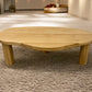 Solid Oak Coffee Table Featuring a Live Edge Design and Sturdy, Chunky Legs RRP £549