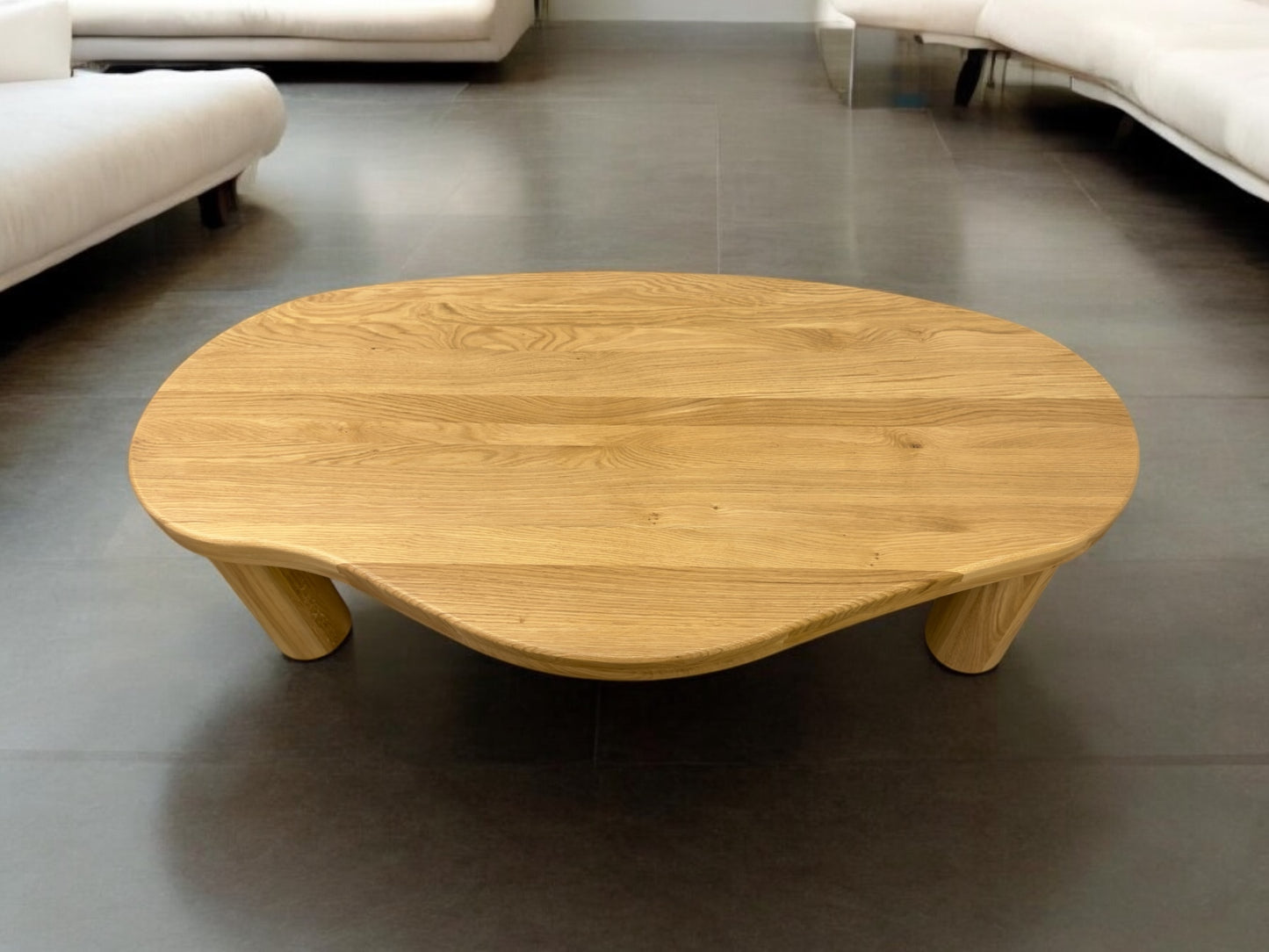 Solid Oak Coffee Table Featuring a Live Edge Design and Sturdy, Chunky Legs RRP £549