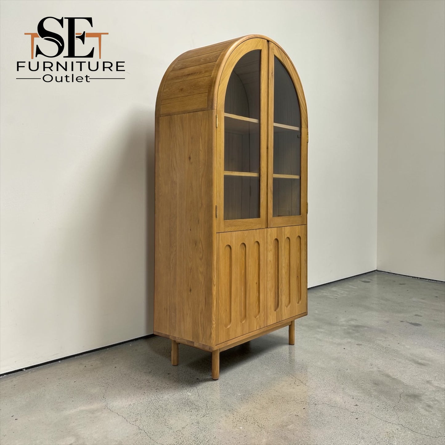 Natural Solid Oak Display Cabinet Belgrave Range From Oak Furnitureland RRP £1099