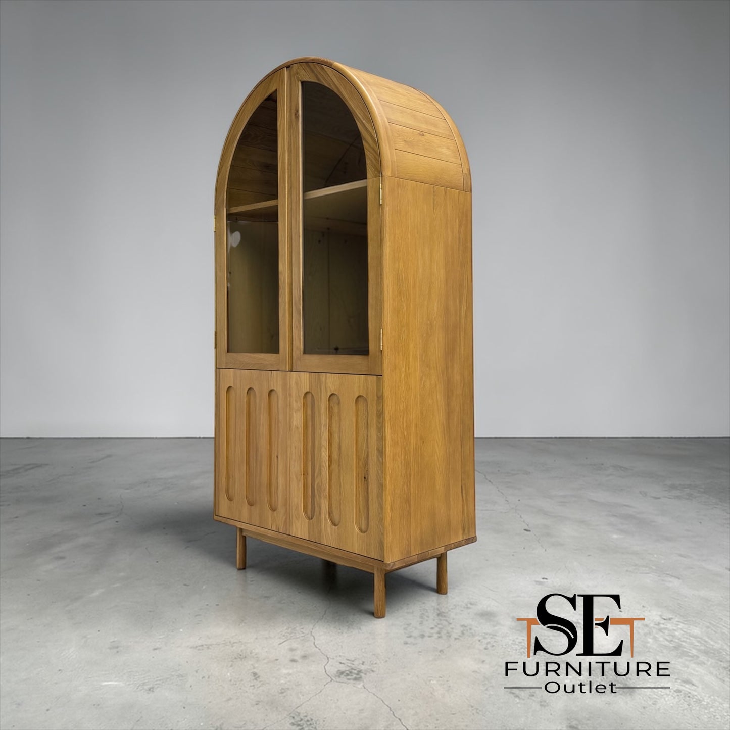 Natural Solid Oak Display Cabinet Belgrave Range From Oak Furnitureland RRP £1099