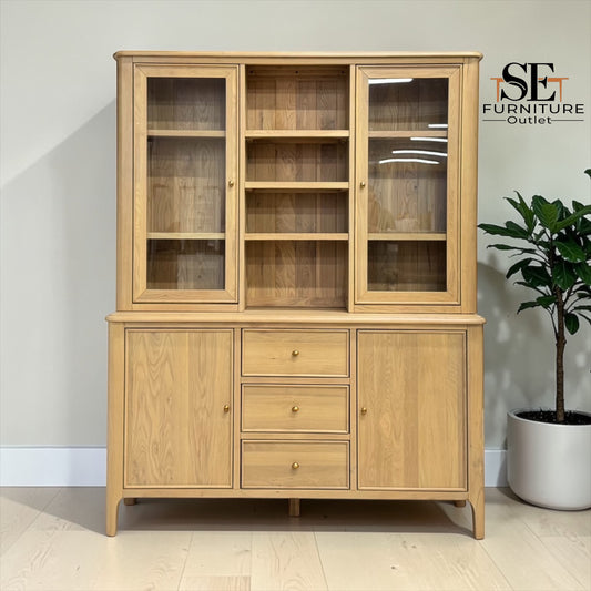 Light Natural Solid Oak Large Dresser, Newton Range From Oak Furnitureland RRP £1529