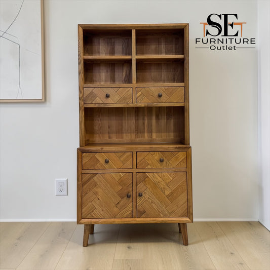 Brushed & Glazed Solid Oak Dresser Parquet Range from Oak Furnitureland RRP £1149