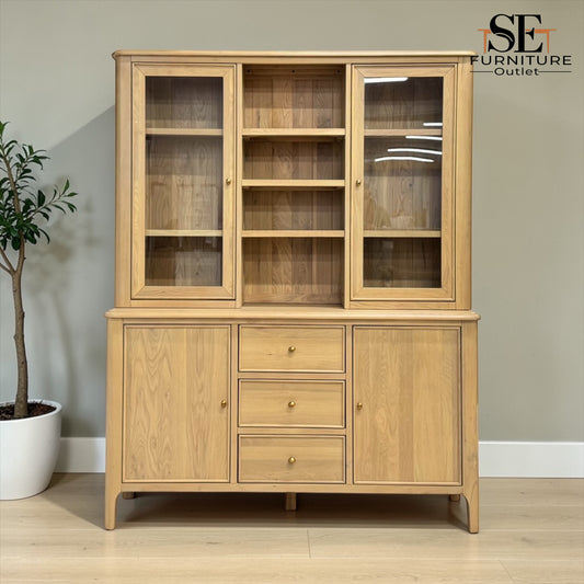 Light Natural Solid Oak Large Dresser, Newton Range From Oak Furnitureland RRP £1529