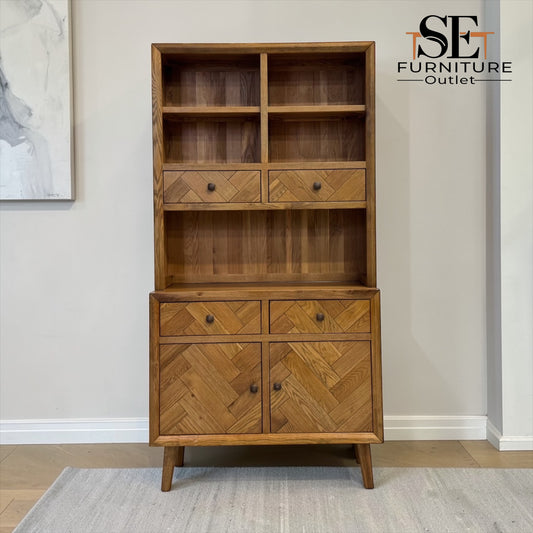 Brushed & Glazed Solid Oak Dresser Parquet Range from Oak Furnitureland RRP £1149