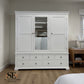 Solid Wood Frames & Warm White Painted Grand Triple Wardrobe, Chantilly Range RRP £1899