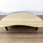 Solid Walnut legs & Natural Travertine Stone Coffee Table in the Shape of a Crescent Moon RRP £1199