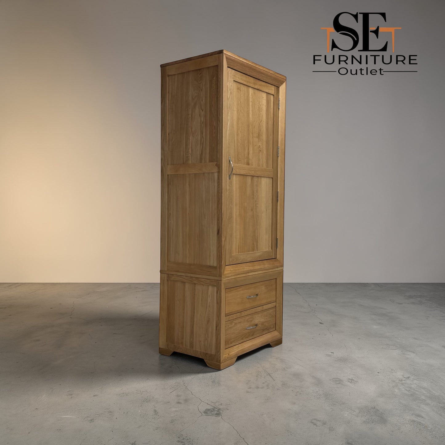 Natural Solid Oak Slim Kitchen Larder Bevel Range From Oak Furnitureland RRP £1049