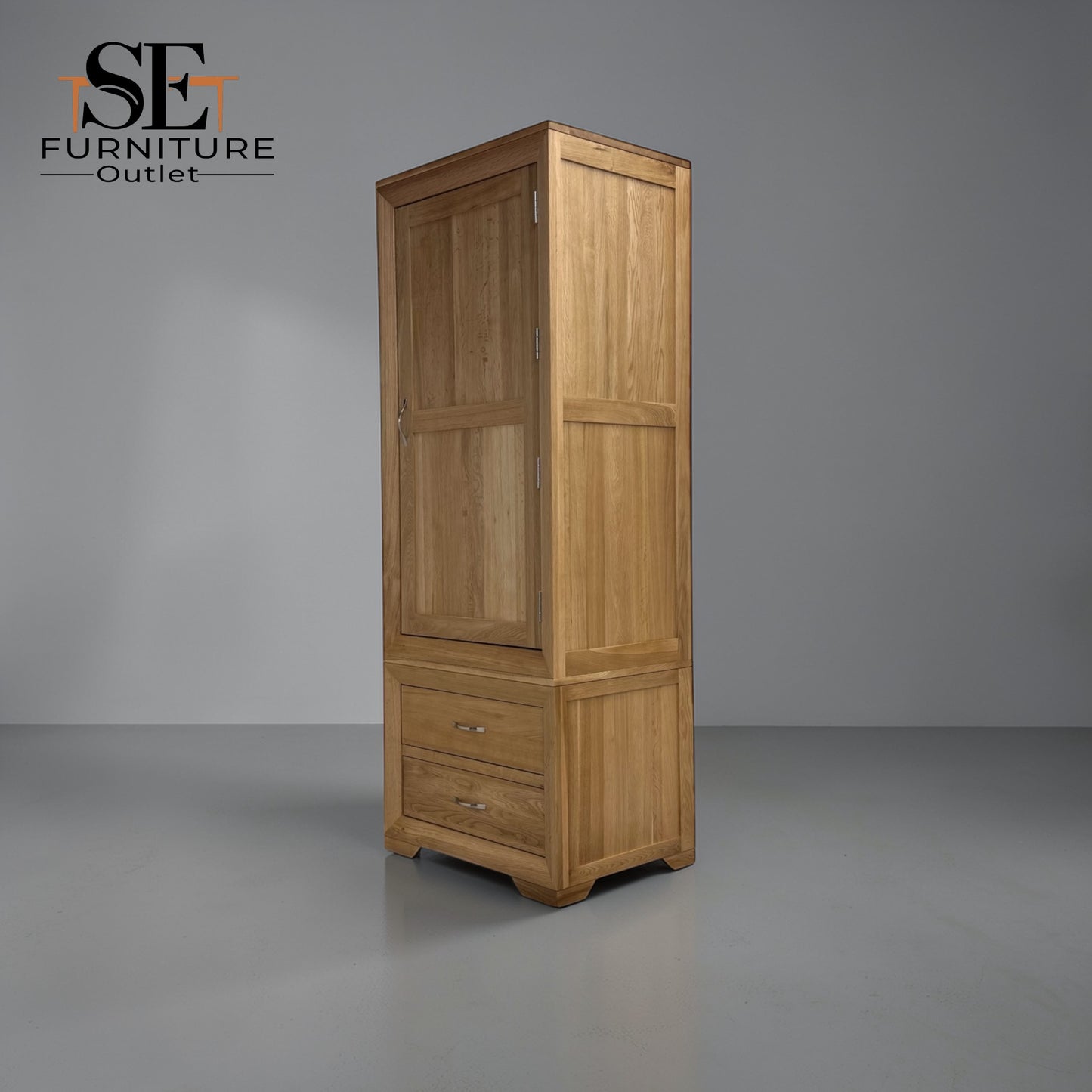 Natural Solid Oak Slim Kitchen Larder Bevel Range From Oak Furnitureland RRP £1049
