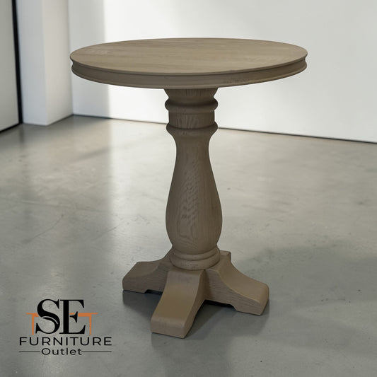 Weathered Oak Pedestal Side Table Burleigh Range From Oak Furnitureland