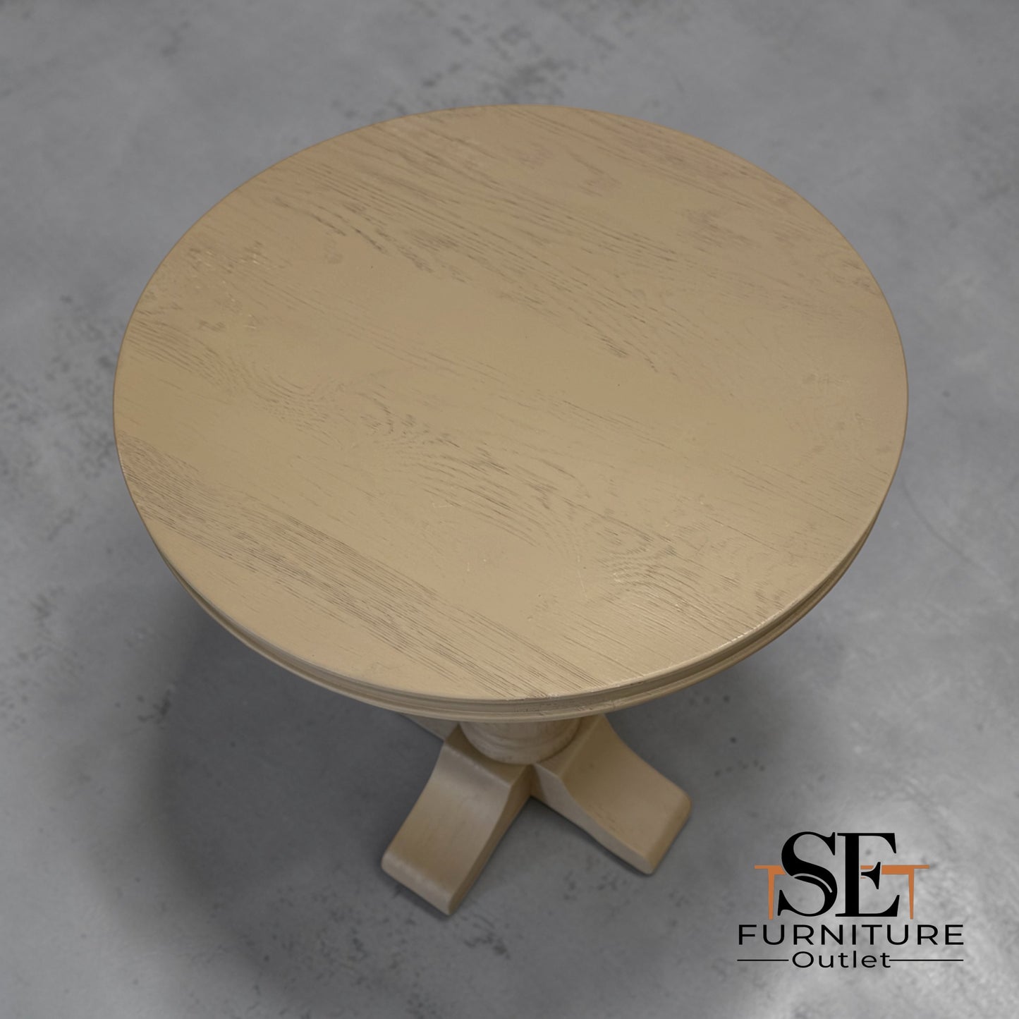 Weathered Oak Pedestal Side Table Burleigh Range From Oak Furnitureland