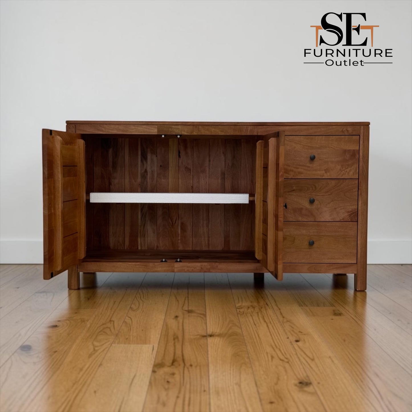 Premium Quality Solid Mango Wood Large Sideboard Noah Range by Oak Furnitureland, RRP £899