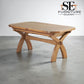 Natural Solid Oak Extending Dining Table, 10 to 12 Seater Hercules Range From Oak Furnitureland RRP £1099