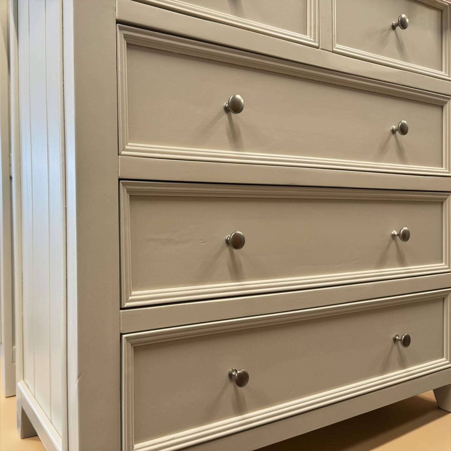 Natural Solid Oak & Painted 5 Drawer Chest, From Oak Furniture Superstore