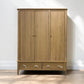 OAK FURNITURELAND LIGHT NATURAL SOLID OAK TRIPLE WARDROBE NEWTON RANGE RRP £1549