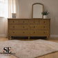 Solid Oak Top & Quality Oak Veneer 8-Drawer Wide Chest, Elkstone Mellow Oak Range, RRP £850