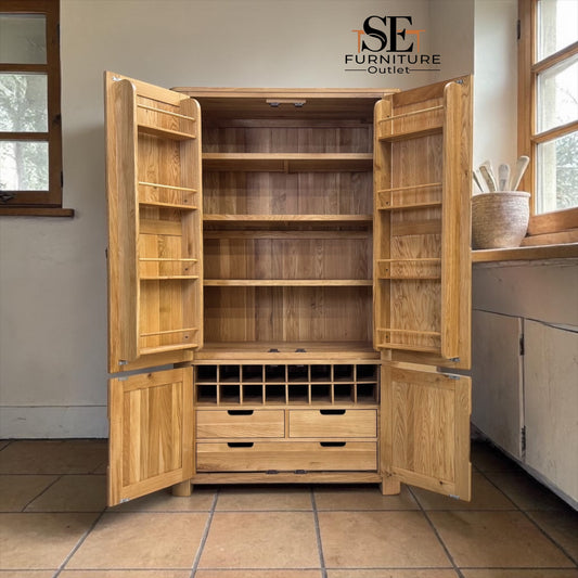Natural Solid Oak Kitchen Larder Romsey Range From Oak Furnitureland RRP £1399