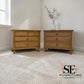 Set of 2 Solid Oak & Quality Oak Veneer Wide Bedside Tables from the Elkstone Mellow Oak Range RRP £670