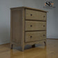 Solid Oak Frame Limewashed Finish 3 Drawer Chest, Camille Limewash Range RRP £799