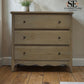 Solid Oak Frame Limewashed Finish 3 Drawer Chest, Camille Limewash Range RRP £799