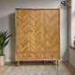 Brushed & Glazed Solid Oak Triple Wardrobe, Parquet Range From Oak Furnitureland RRP £1679