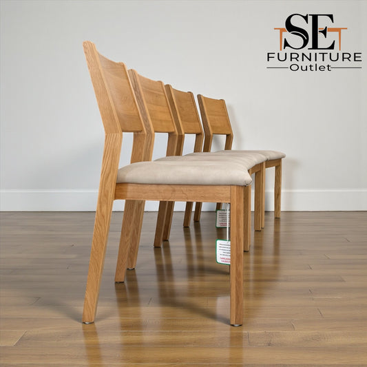 Set of 4 Natural Oak Dining Chairs, Ellison Range from Oak Furnitureland, RRP £200 Each