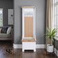 Oak Top & White Painted Hallway Cupboard with Shoe Storage Bench