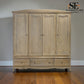 Grey-toned Limewash Finished Solid Oak & High-Quality Oak Veneer Quad Wardrobe, Camille Range RRP £2400