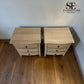 Grey-toned Limewashed Finish Solid Oak & High-Quality Oak Veneer Bedside Tables, Camille Range RRP £799