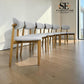Set of 6 Natural Oak Dining Chairs in Cloud Grey, OTIS Range From Oak Furnitureland RRP £260 each