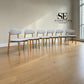 Set of 6 Natural Oak Dining Chairs in Cloud Grey, OTIS Range From Oak Furnitureland RRP £260 each