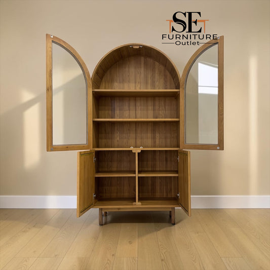 Natural Solid Oak Display Cabinet Belgrave Range From Oak Furnitureland RRP £1139