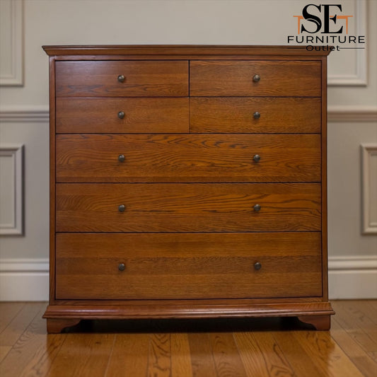 Solid Oak & Oak Veneer 7 Drawer Chest, Winchcombe Dark Oak Range RRP £1250