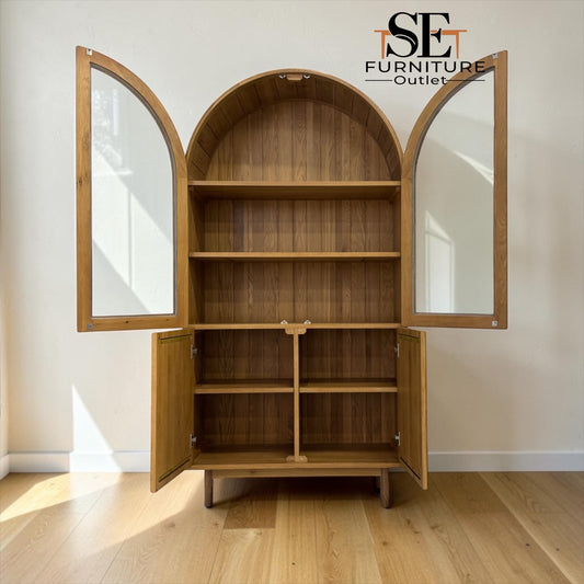 Natural Solid Oak Display Cabinet Belgrave Range From Oak Furnitureland RRP £1139