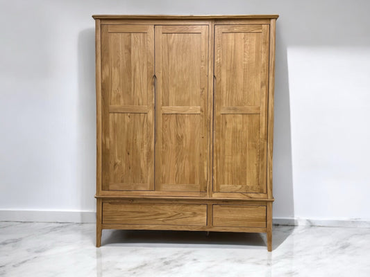 Natural Solid Oak Triple Wardrobe Copenhagen Range From Oak Furnitureland RRP £1499