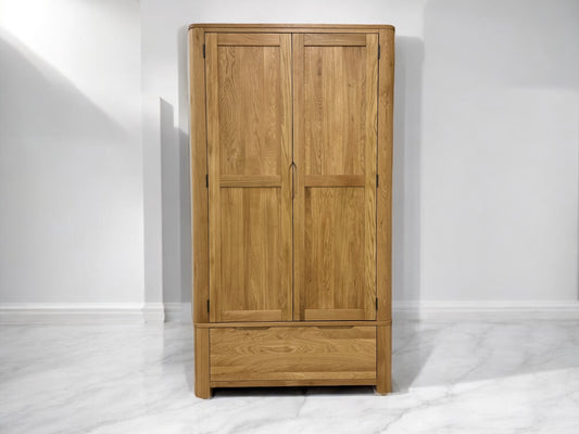 Natural Solid Oak Double Wardrobe Romsey Range From Oak Furnitureland RRP £899
