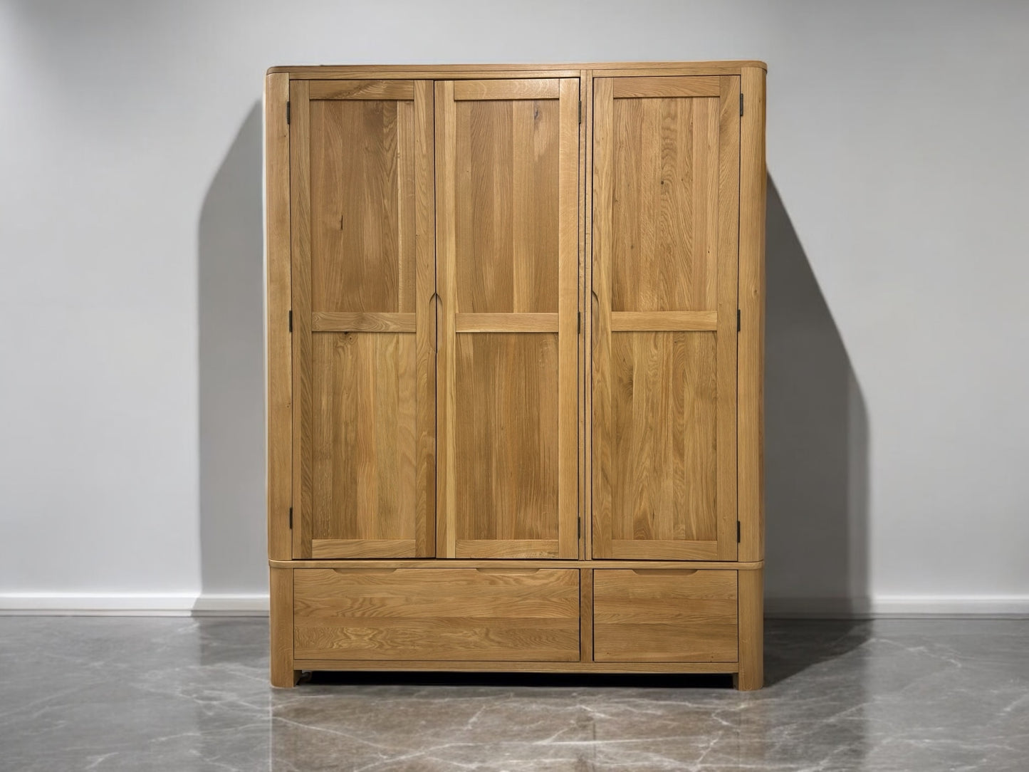 Oak Furnitureland Natural Solid Oak Triple Wardrobe Romsey Range RRP £1499