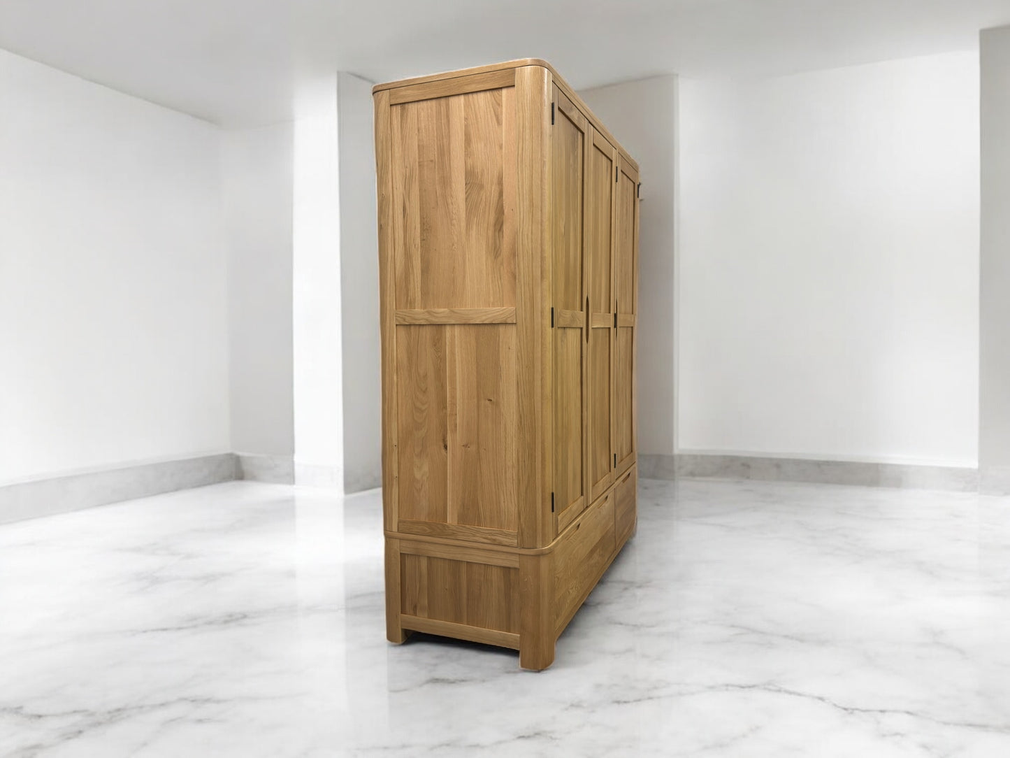 Oak Furnitureland Natural Solid Oak Triple Wardrobe Romsey Range RRP £1499