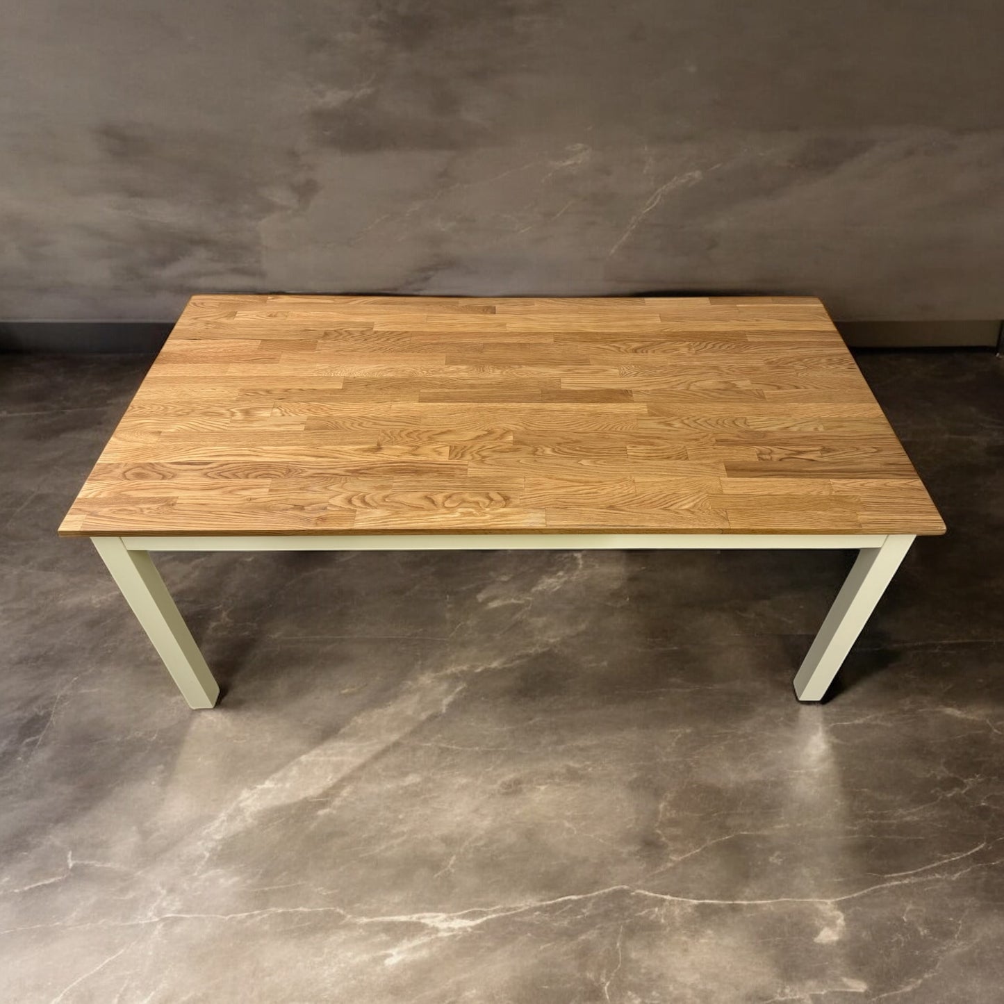 Solid Oak Top & Cream Painted 6 Seater Dining Table, Portobello Range From Cotswold Company