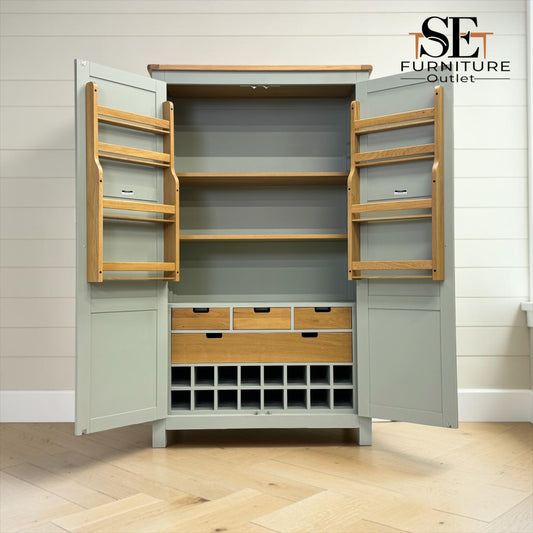 Oak & Sage Green Painted Double Larder Sussex Sage Green Range RRP £1269