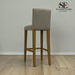 Set of 4 Beige Upholstered Bar Stools with Whitewashed Oak Legs, Alder Range RRP £799.