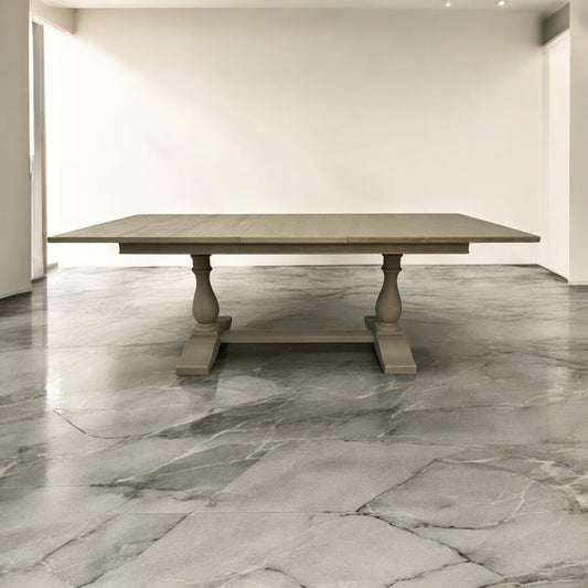 Solid Weathered Oak 6 to 8 Seater Extending Dining Table, Burleigh Range From Oak Furnitureland RRP £1059